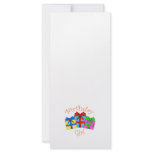 Birthday girl in orange with presents custom rack cards