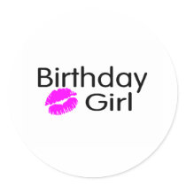 Birthday Girl (Kiss) Round Sticker