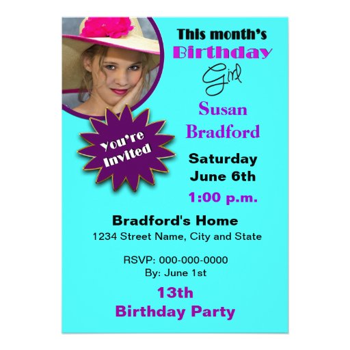 BIRTHDAY GIRL - MAG. COVER - INSERT PHOTO- ANY AGE CARD