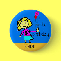 Birthday Girl Personalized Button