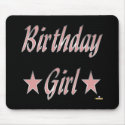 Birthday Girl Pink Stars mousepads