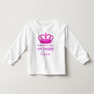 Birthday Girl Royal Princess Crown 3 Years Old V02 Shirt