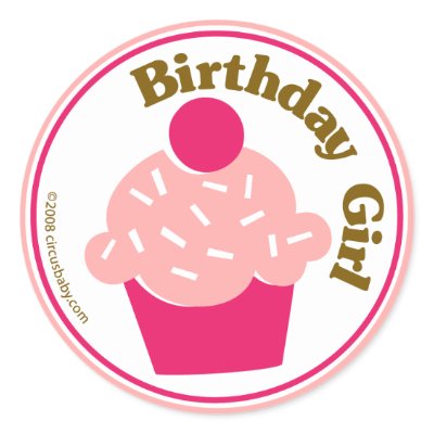 Birthday Girl Round Sticker by circusbaby