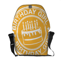 Birthday Girl -white rubber stamp effect- Commuter Bag
