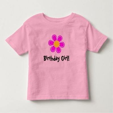 Birthday Girl with cute pink flower T-shirts