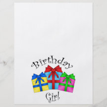 Birthday girl with presents personalized flyer