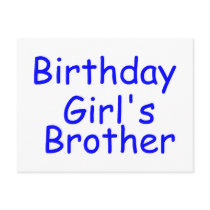 Birthday Girl's Brother postcards by CelebrationZazzle Birthday Girl's Brother postcards