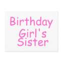 Birthday Girl's Sister postcards