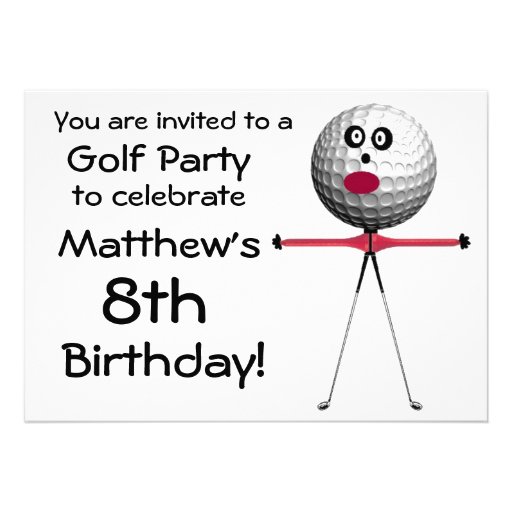 Birthday Golf Party Invitation (front side)
