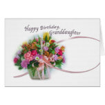 Birthday, Granddaughter, Flower Basket Card