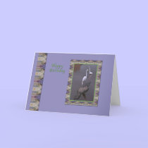 Birthday Greeting Card with Egret and Alligator