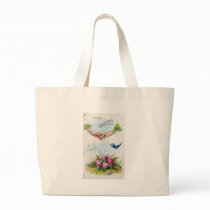 Birthday Greetings Hands and Birds Tote Bag