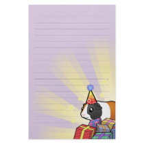 Birthday Guinea Pig (smooth hair) Stationery Paper
