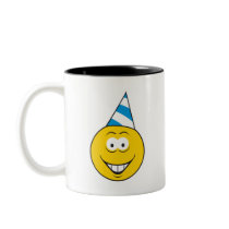 Birthday Hat Smiley Face mugs by doonidesigns Birthday Hat Smiley Face mugs