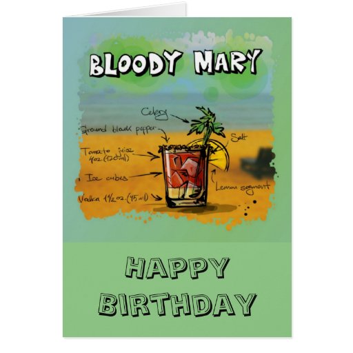 Birthday / Humor Bloody Mary Recipe Card Zazzle