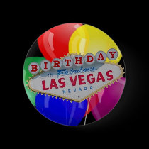 Birthday IN Fabulous Las Vegas Button - Balloons buttons