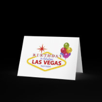 BIRTHDAY IN FABULOUS LAS VEGAS Card with Balloons! cards