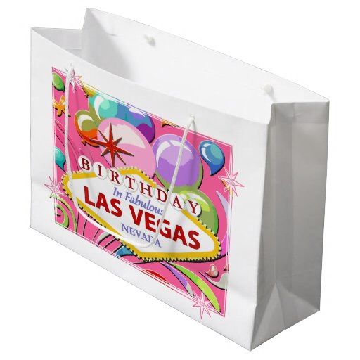 BIRTHDAY In Fabulous Las Vegas Gift Bag Large Gift Bag Zazzle