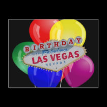 Birthday IN Fabulous Las Vegas Postcard - Balloons by vegasdusoleil Birthday IN Fabulous Las Vegas Postcard - Balloons