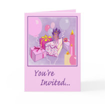 BIRTHDAY in PINK Invitation cards