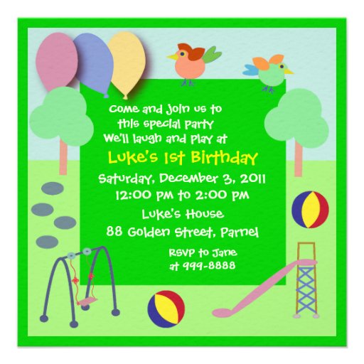 Birthday Invitation: 006 Playground