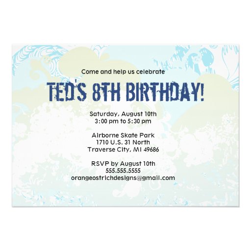 Birthday Invitation - Skateboard
