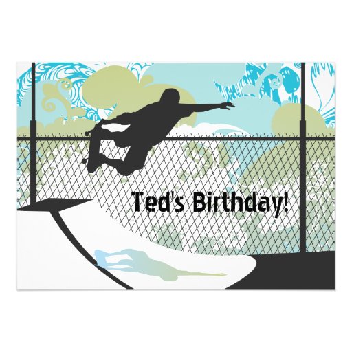 Birthday Invitation - Skateboard