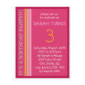 Birthday Invitation with Stripes postcards
