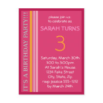 Birthday Invitation with Stripes postcards by Designdivaad Birthday Invitation with Stripes postcards