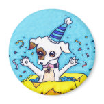 Birthday Jack Russell in a present box Fridge Magnet