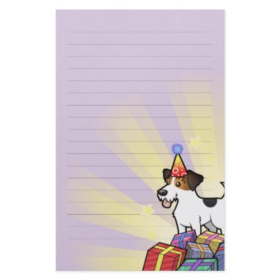 Birthday Jack Russell Terrier Personalized Stationery by CartoonizeMyPet