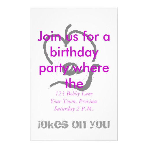 Birthday Jokes Invitation Party Stationery Zazzle