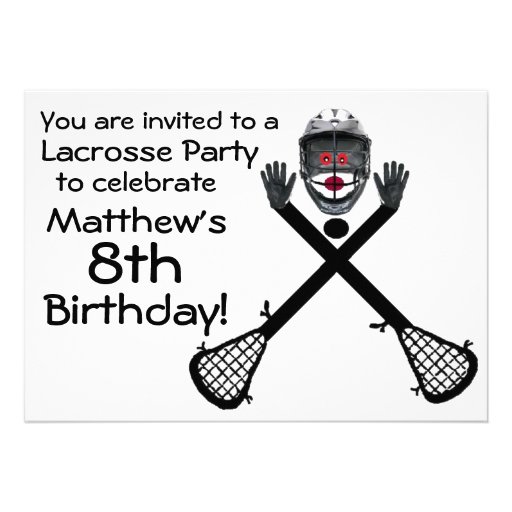Birthday Lacrosse Party Invitation