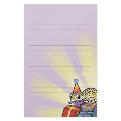 Birthday Leopard Gecko Stationery Design by CartoonizeMyPet