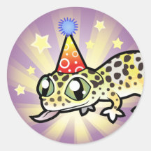 Birthday Leopard Gecko Stickers