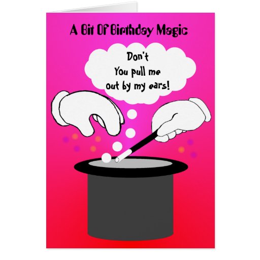 Birthday magic trick greeting card Zazzle