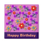 birthday magnets: Bees & Flowers