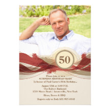 Birthday Milestone Tan Photo Invitation