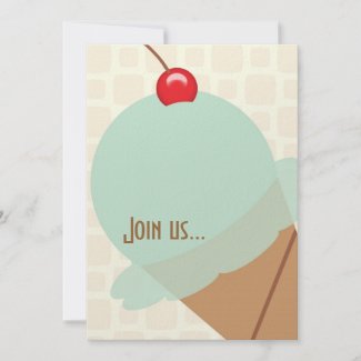 Birthday mint ice cream party invitation invitation