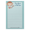 Birthday Monkey Blue Stationary stationery by Customizables Birthday Monkey Blue Stationary stationery