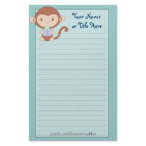 Birthday Monkey Blue Stationary stationery