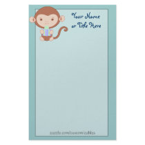 Birthday Monkey Blue Stationary stationery