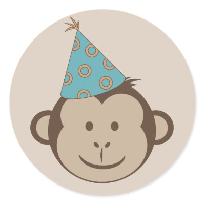 Birthday Goody Bags on Birthday Monkey Goodie Bag Stickers From Zazzle Com