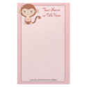 Birthday Monkey Pink Stationary stationery