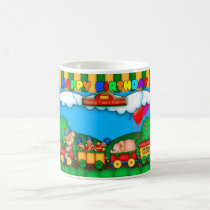 Birthday Mug With Cute Train And Scenery mugs