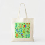 Birthday Numbers, on Pale Green. Canvas Bags