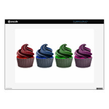 Birthday or Custom Party Cupcake Row Decals For 15" Laptops