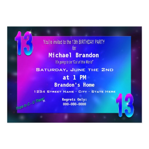 BIRTHDAY - OUT OF THIS WORLD - INVITATION