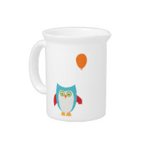 Birthday Owl with Balloon Drink Pitcher