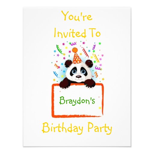 Birthday Panda Personalized Invite